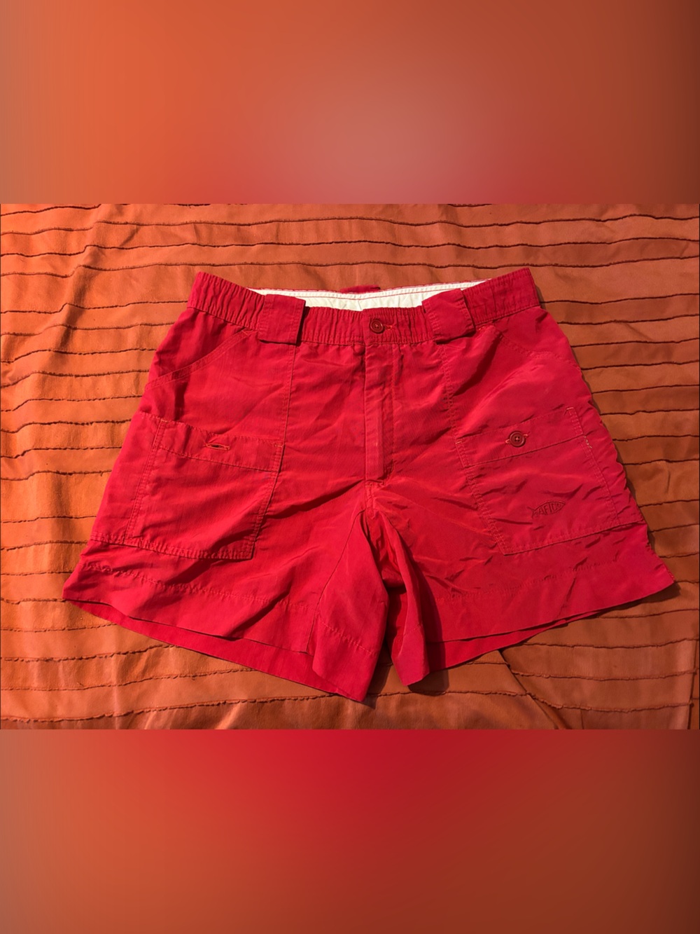 AFTCO Kids Red Cargo Bermudas
